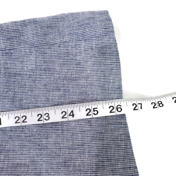 Women's Linen Blazer Blue and White Striped Open Front Seersucker Beachy SZ L - Picture 8 of 12